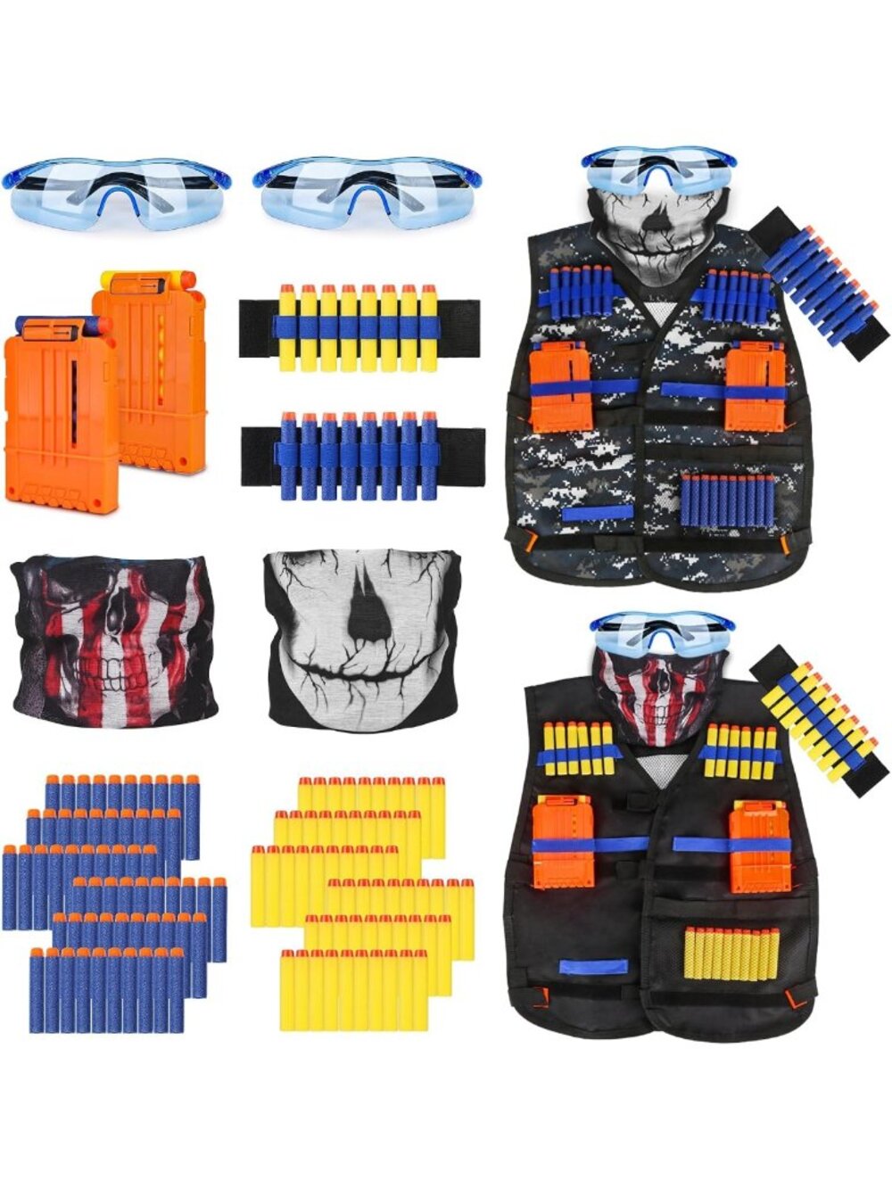 Tactical Vest Kit for Nerf Guns - 2-Pack Gift Set for Boys 4-12 | Includes